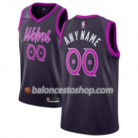 Camiseta Hombre NBA Minnesota Timberwolves Personalizadas 2018-19 Nike City Edition Violeta Swingman